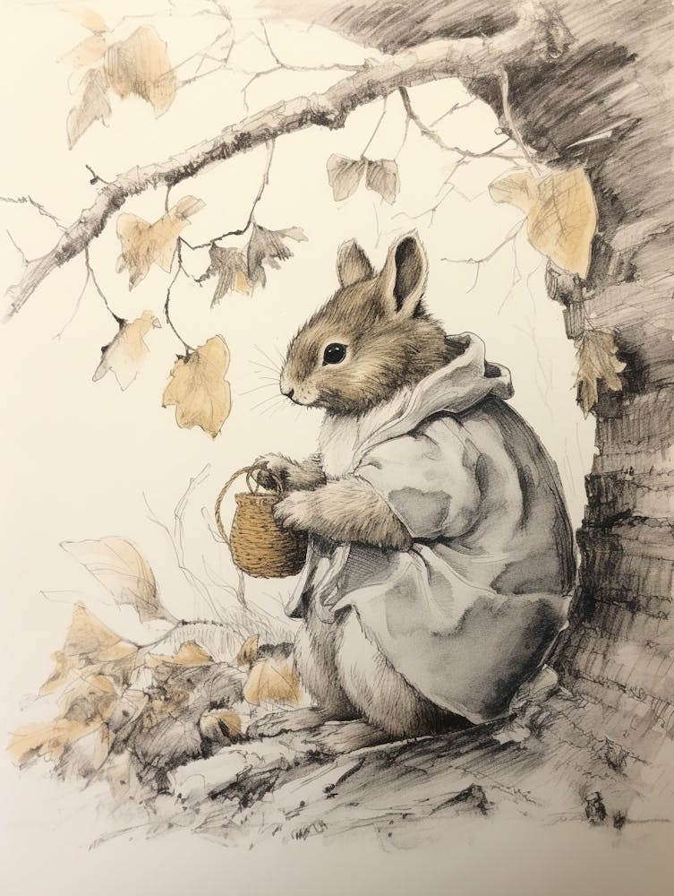 Storybook Animal Watercolour Squirrel 1