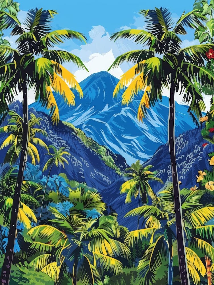 Tropical Landscape With Palm Trees 4