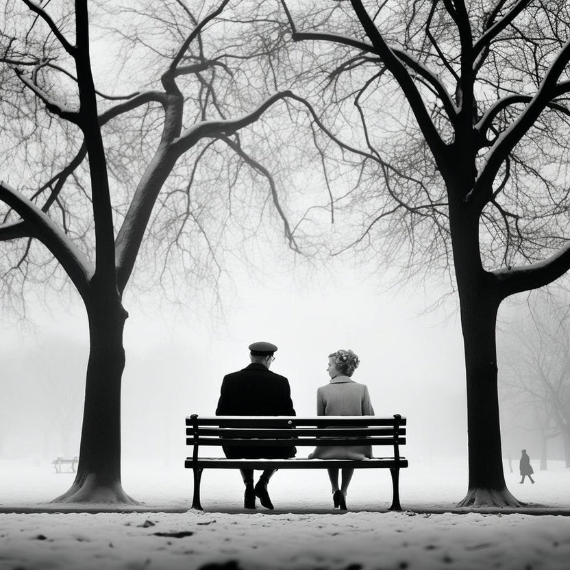 Two People Sitting On A Bench