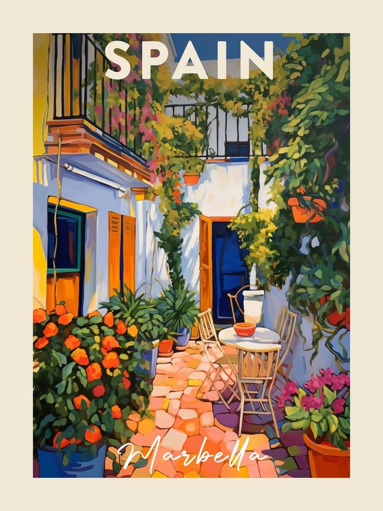 Marbella Spain 1 Fauvistisches Gemälde Reise Poster