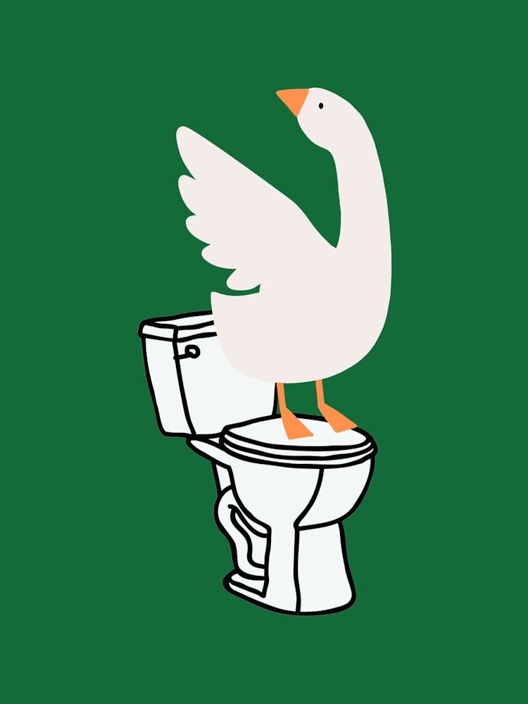 Silly Goose on Toilet Green