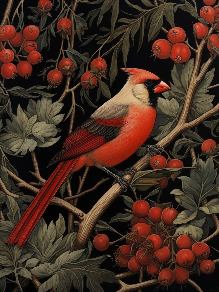 Dark And Moody Botanical Cardinal 4