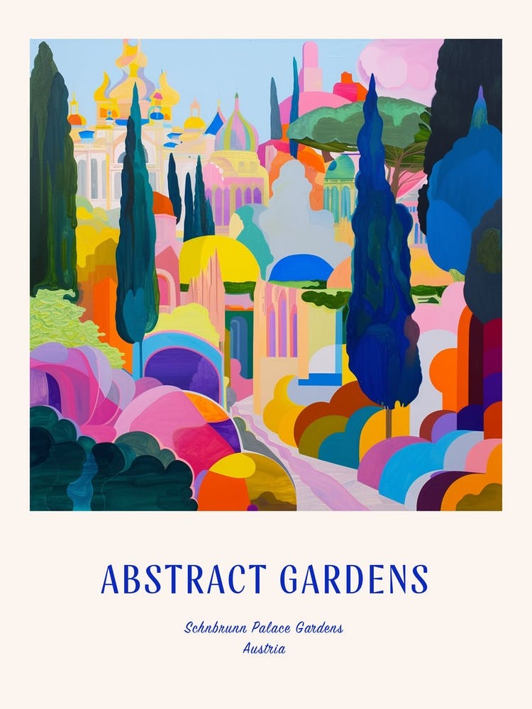 Colourful Gardens Schnbrunn Palace Gardens Austria 6 Blue Poster