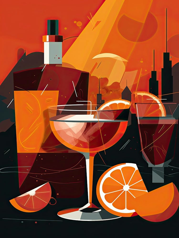 Negroni Cocktail Mid Century Modern 3