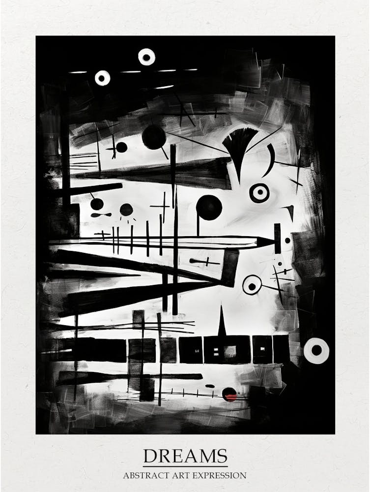 Dreams Abstract Black And White 8 Poster