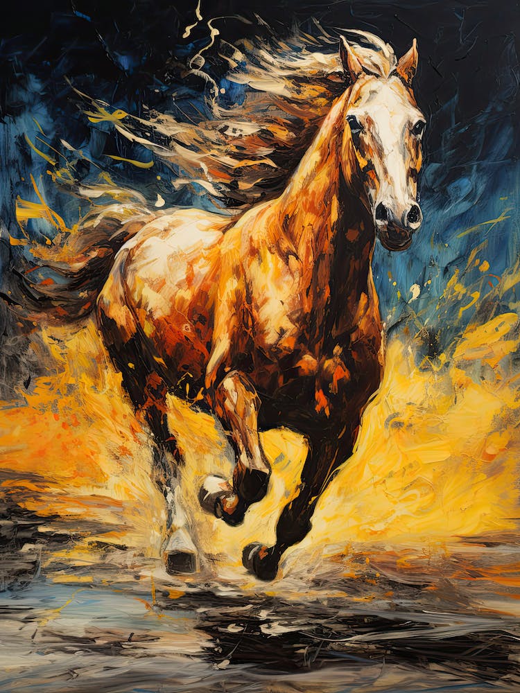 Horse Running Expressionist Painting 3