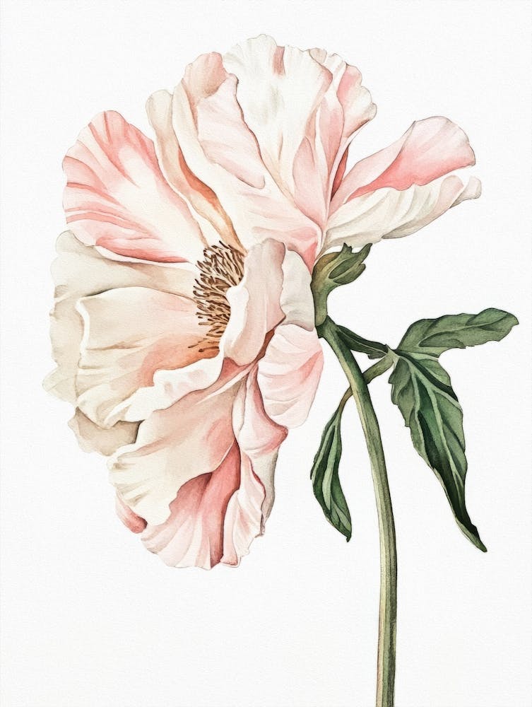 Watercolour Flower On White 11