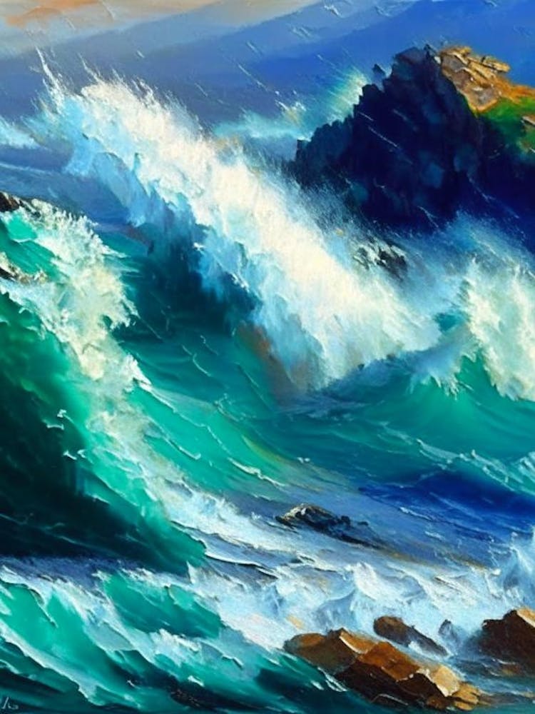 Crashing Waves Landscapes Waterscape Impressionism 2