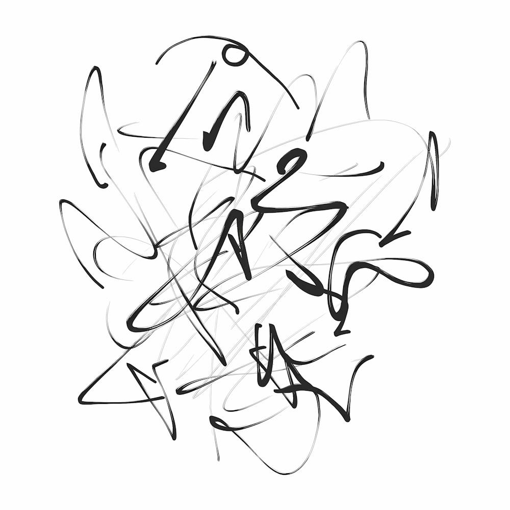 Chaos à l'encre – Abstraction de lignes expressives 1