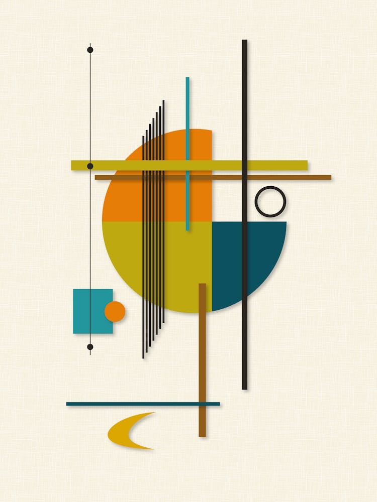 Mid Century Modern Shapes Print 1