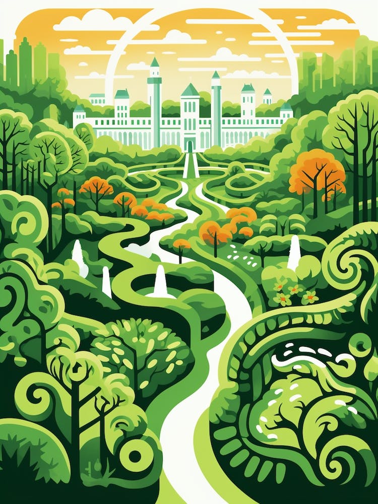 Alnwick Garden United Kingdom Modern Illustration 1