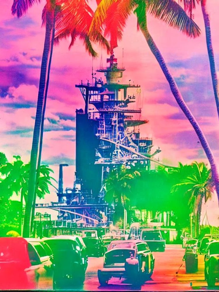 Pearl Harbor United States Retro Risograph Print 1 harbour