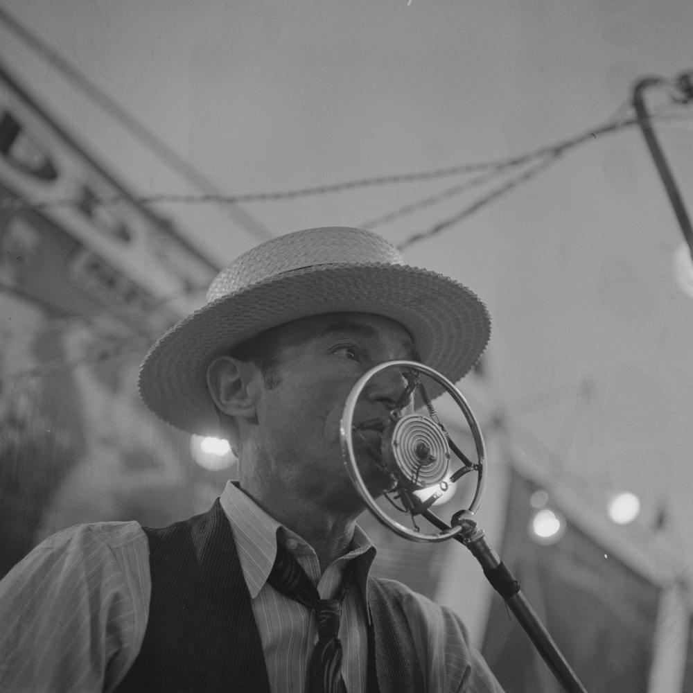 Untitled Photo, Possibly Related To Klamath Falls, Oregon, Sideshow Barker At The Circus By Russell Lee