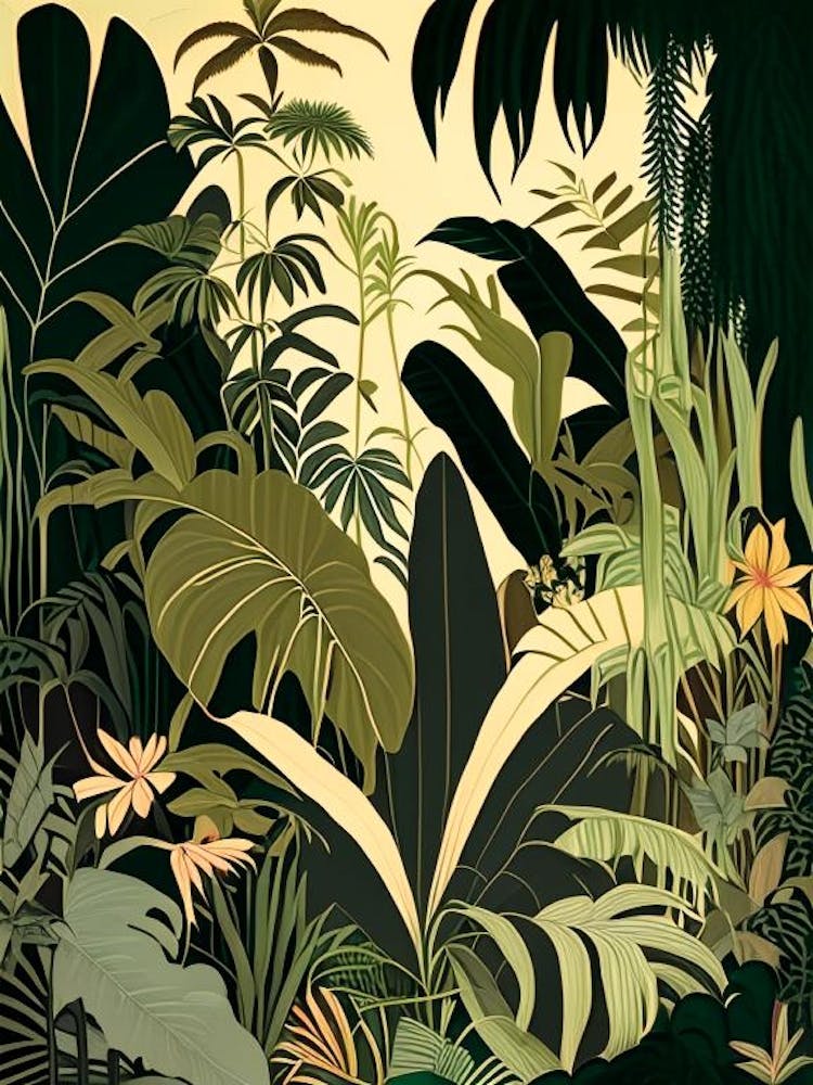 Jungle Botanical 6 Rousseau Inspired