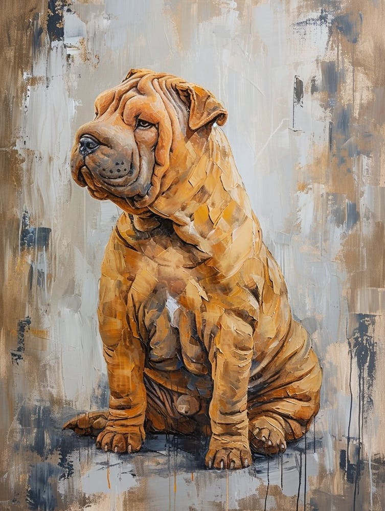 Chinese Shar Pei Acrylic Painting 3