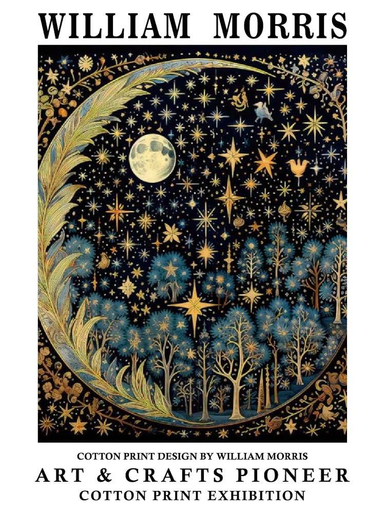William Morris Print Moon Night Forest 37 3