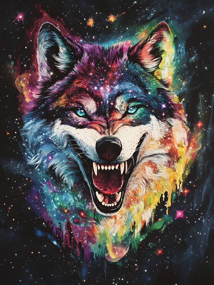 Fantastic Galaxy And Wolf