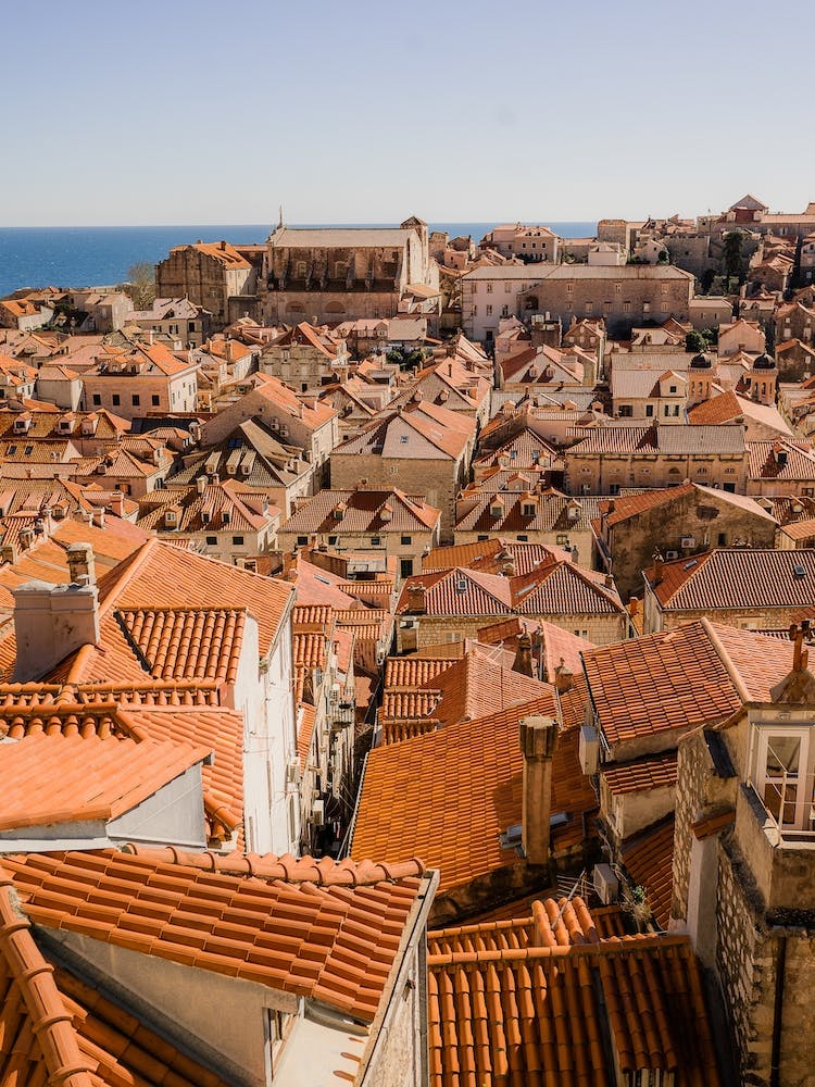 Red Tile Roofs In Dubrovnik