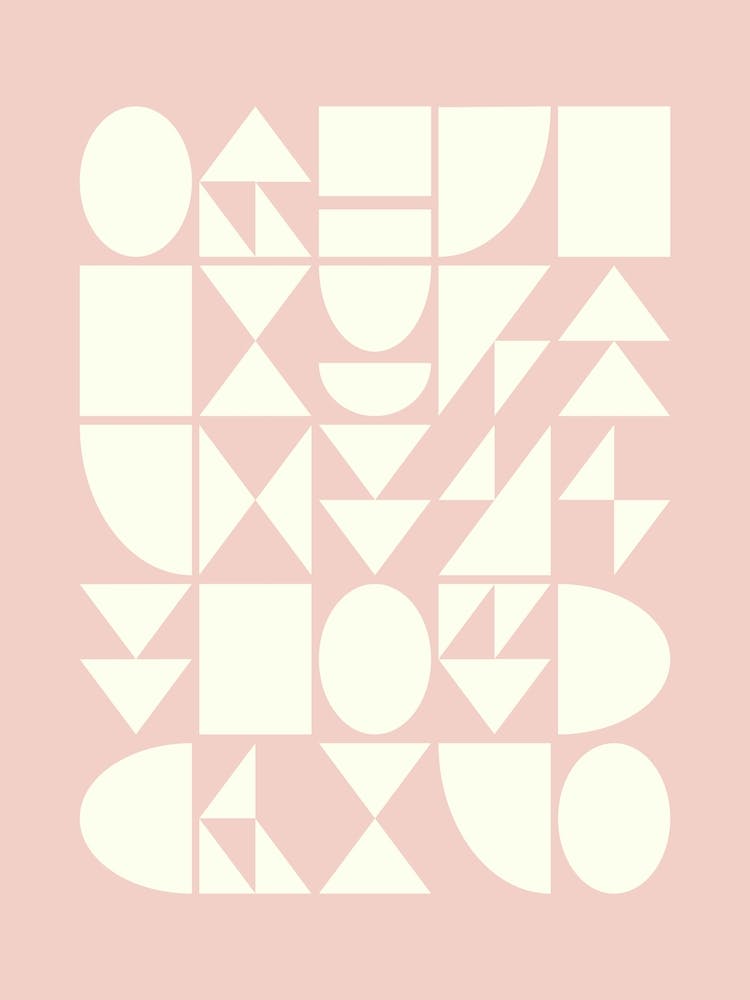 Simple Minimalist Geometric Shapes in Blush Pink