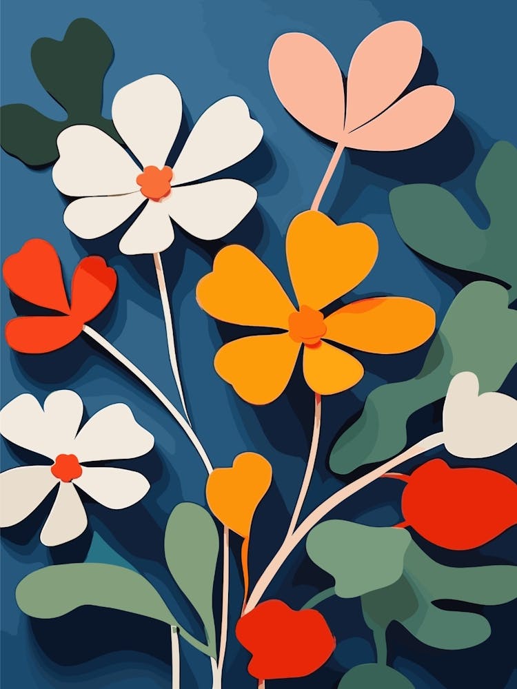 Fleurs Florales Façon Matisse