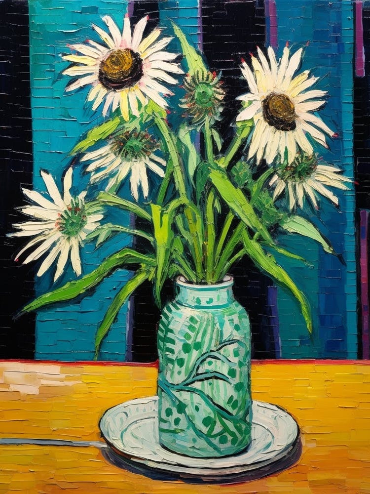 Flowers In A Vase Still Life Painting Edelweiss 2