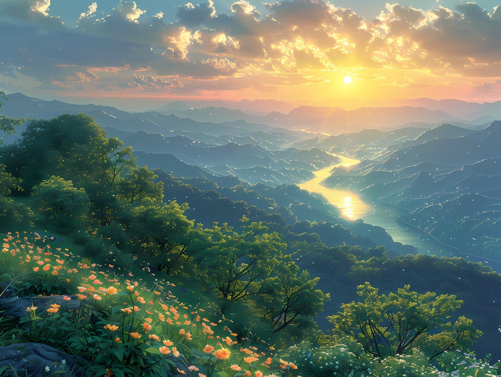 Sunset In The Mountains 1