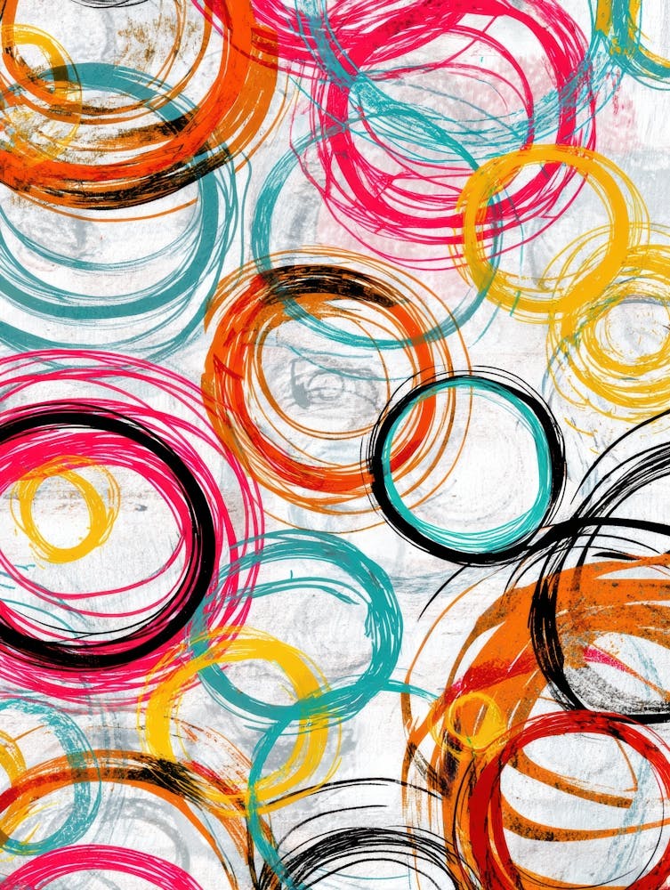 Abstract Circles Canvas Art 2