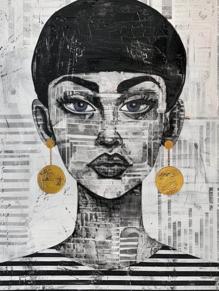 Woman With Gold Earrings 2
