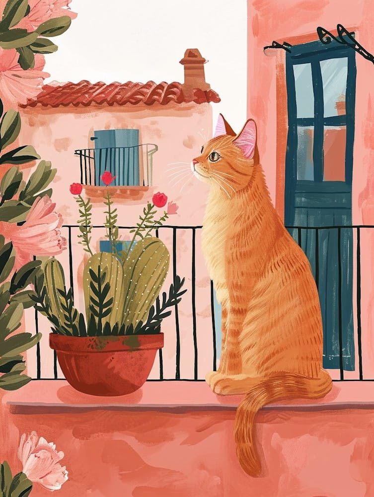 Chartreux Cat Storybook Illustration 1