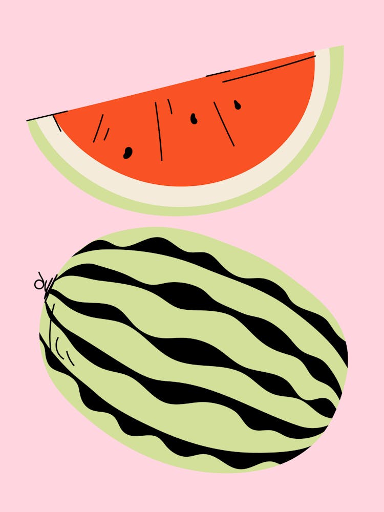 Watermelon Colorful Fruit Print