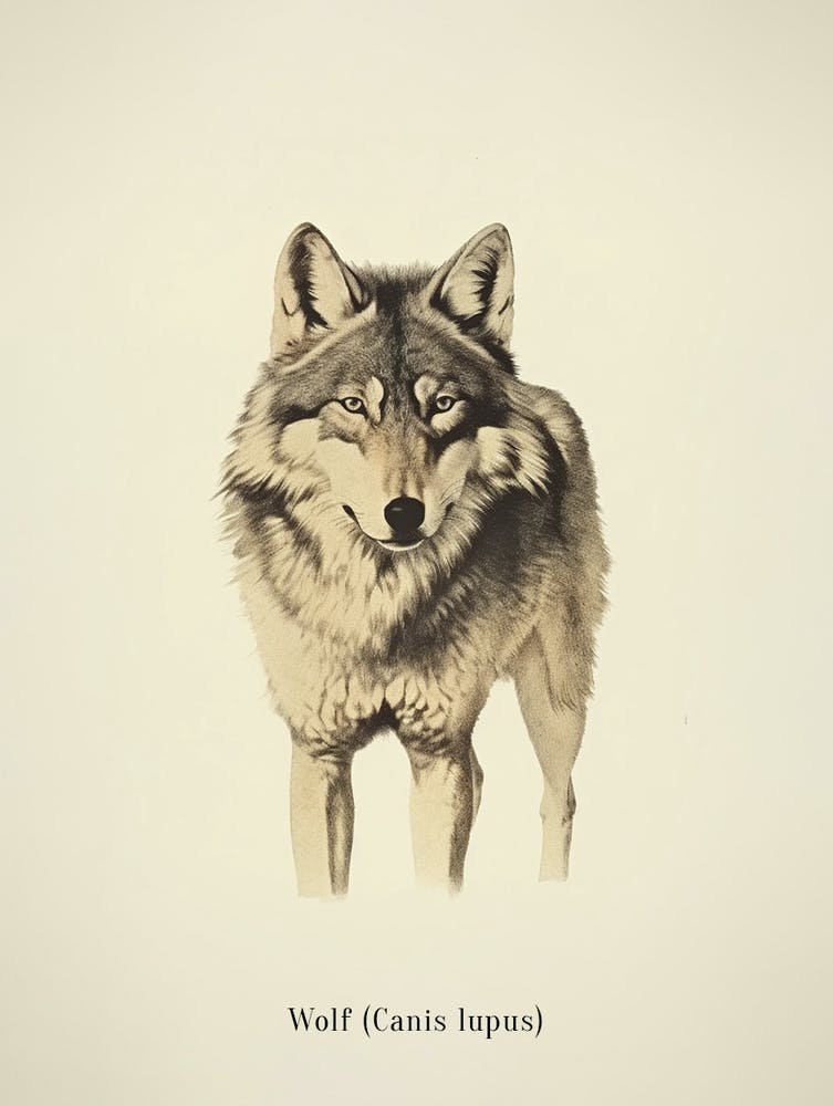 Vintage Wolf Poster