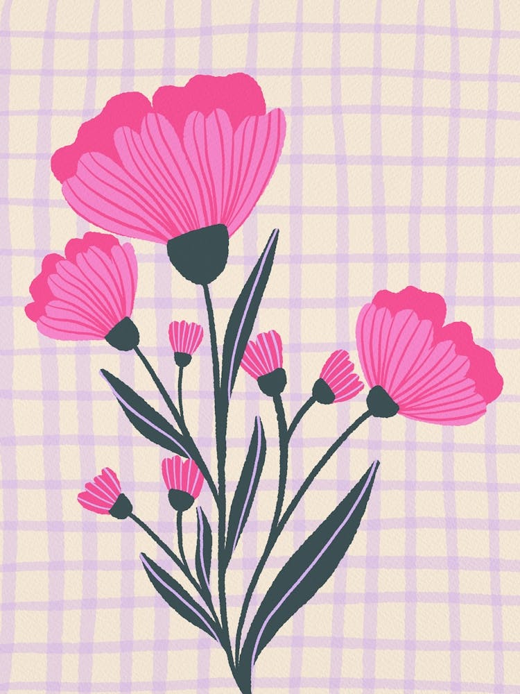 Flower Bouquet Grid Background 4