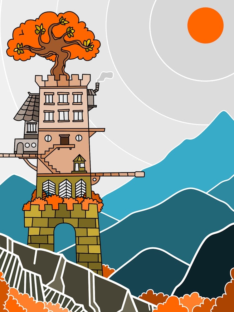 Drawing Painting Artistic Colorful Abstract Imagination Fantasy Lineart Doodle Castle