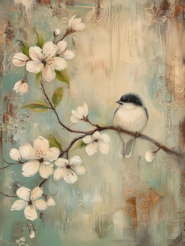 Bird On A Branch Canvas Print