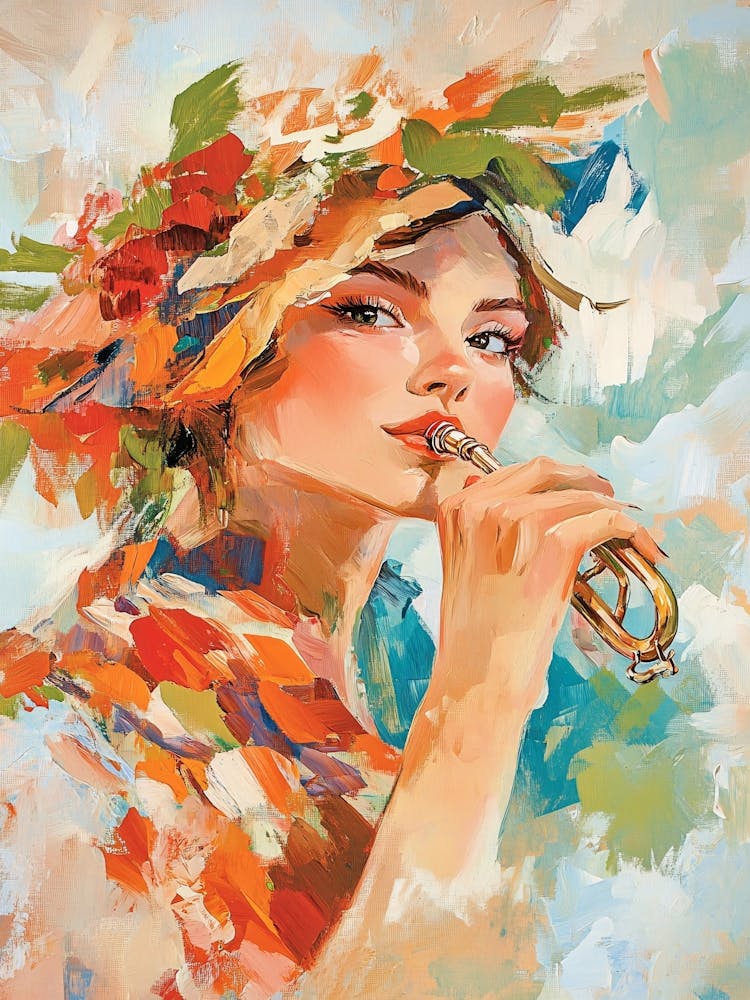 Woman Playing The Trumpet