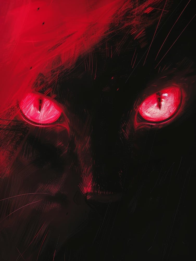Rote Augen einer Katze