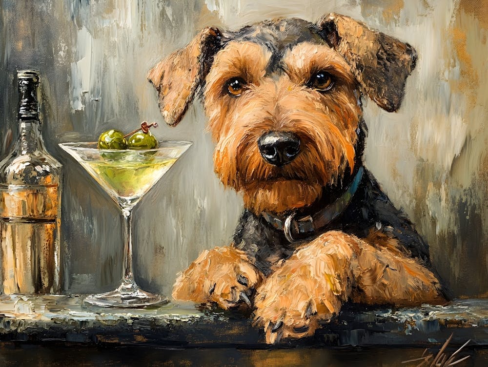 Airedale Welshie At The Bar 7