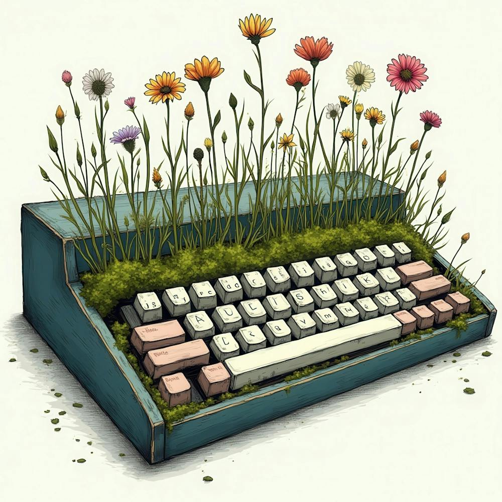 Typewriter With Flowers