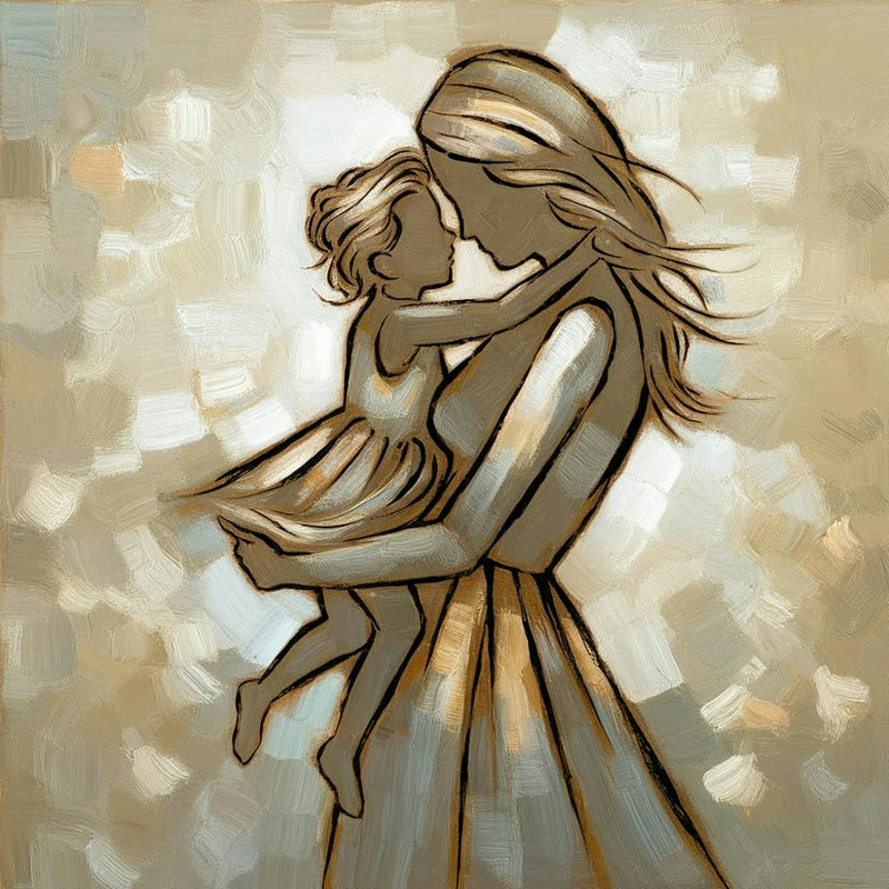 Mother And Child Hug Painting