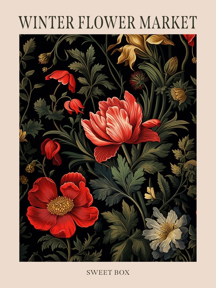 Sweet Box Winter Flower Market Poster