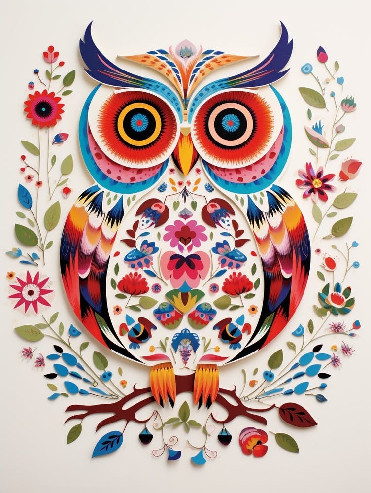 Illustration d'Oiseau Scandinave Eastern Screech Owl 2