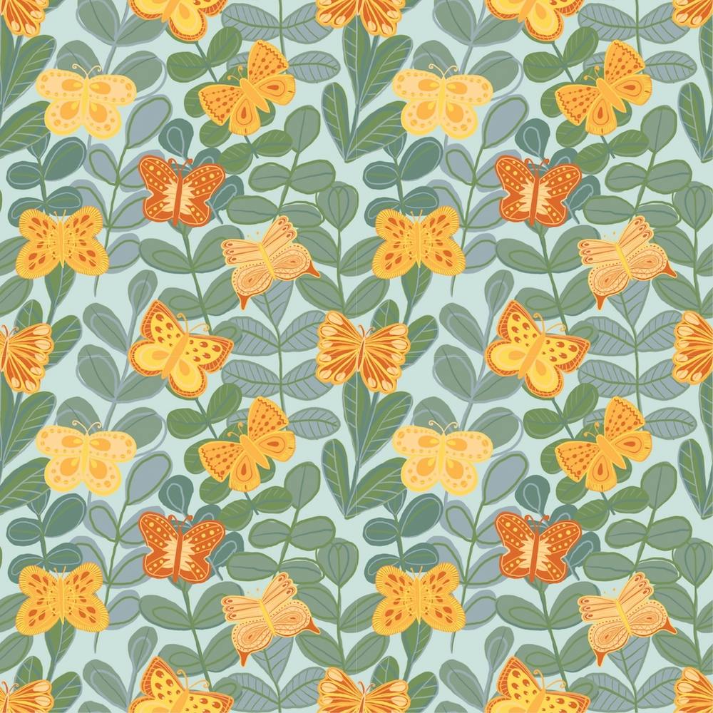 Orange And Yellow Floral Pattern