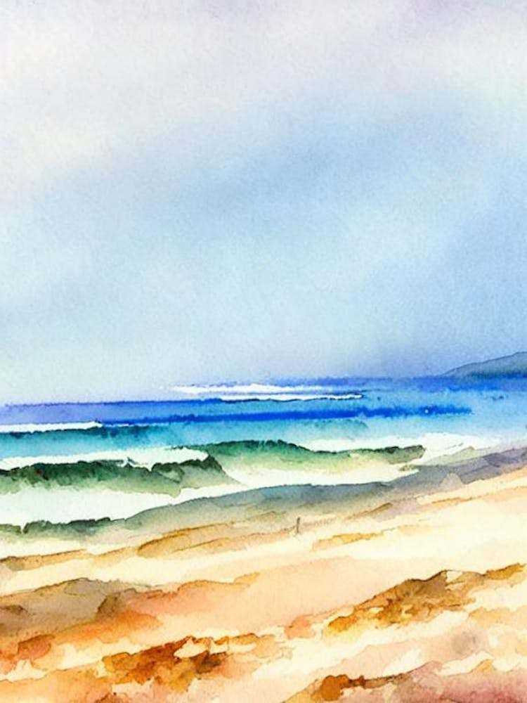 Colva Beach 4, Goa, India Watercolour