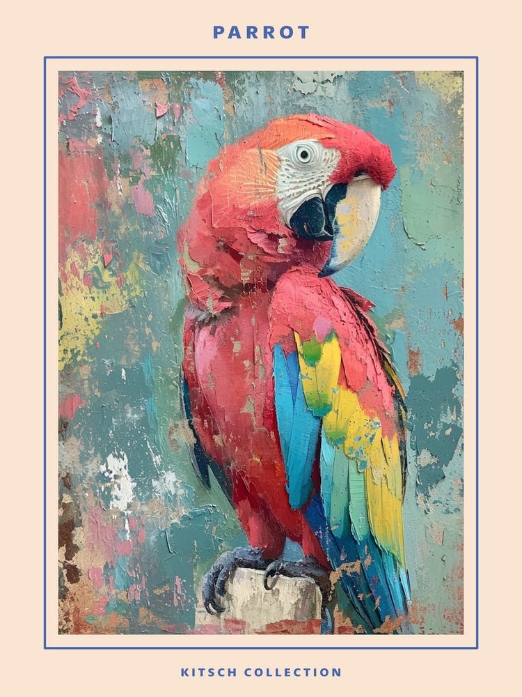Parrot Brushstrokes Poster 1