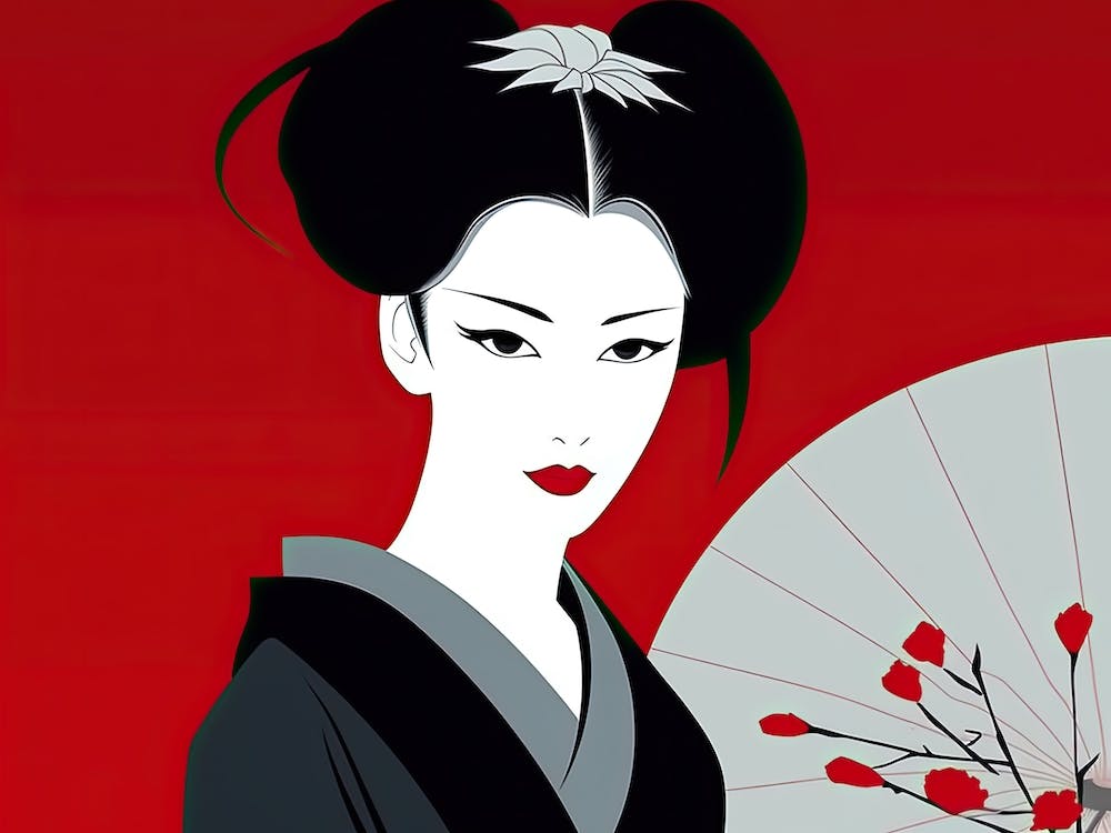 Simple Illustration Geisha 7
