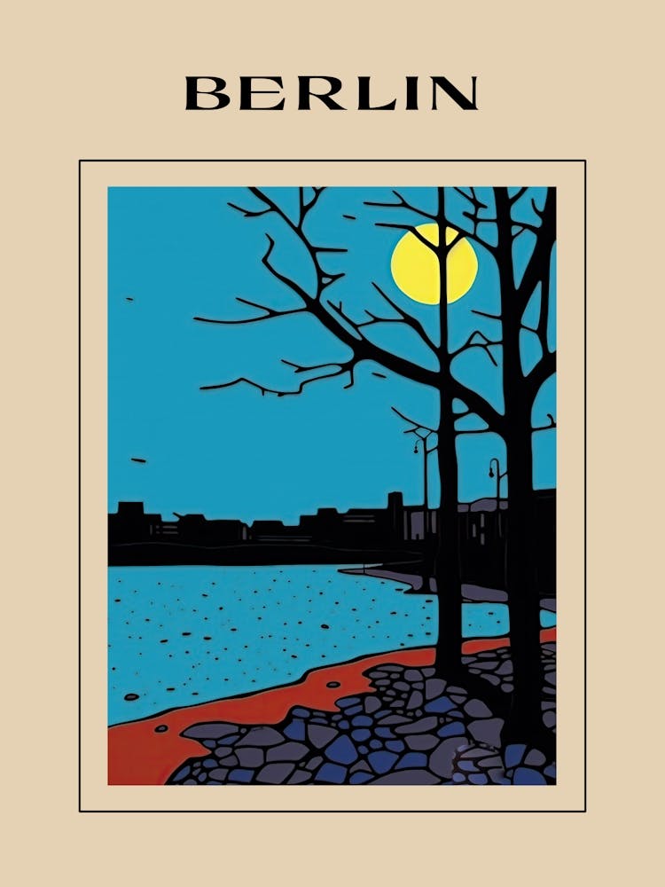 Minimal Design Style Of Berlin, Germany 3 Poster