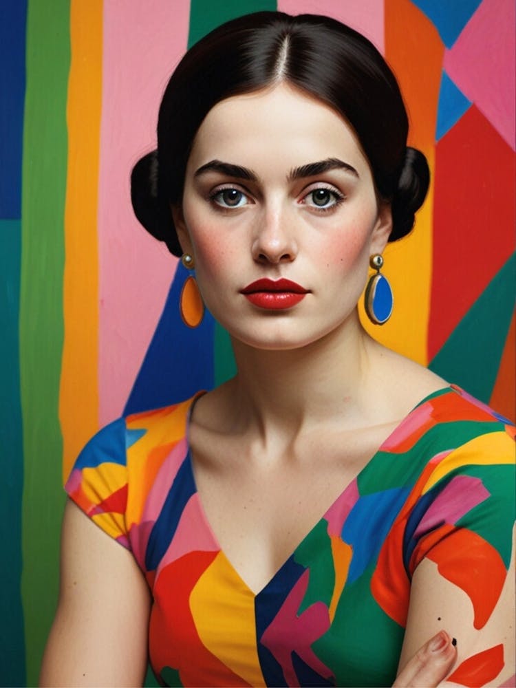 Woman In A Colorful Dress 4