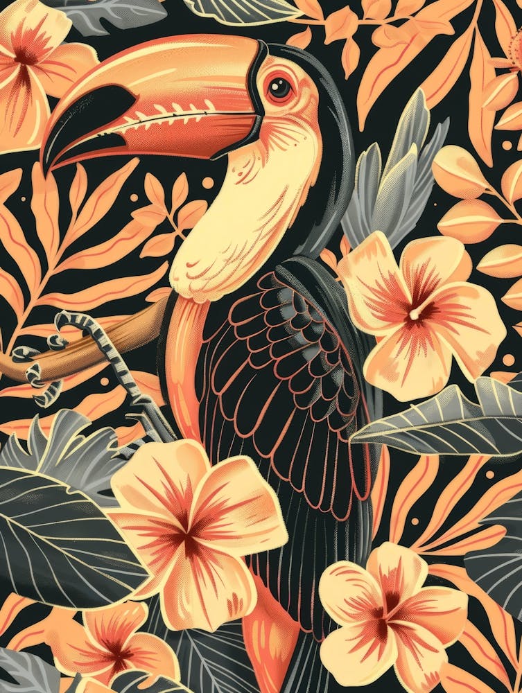Toucan And Flowers