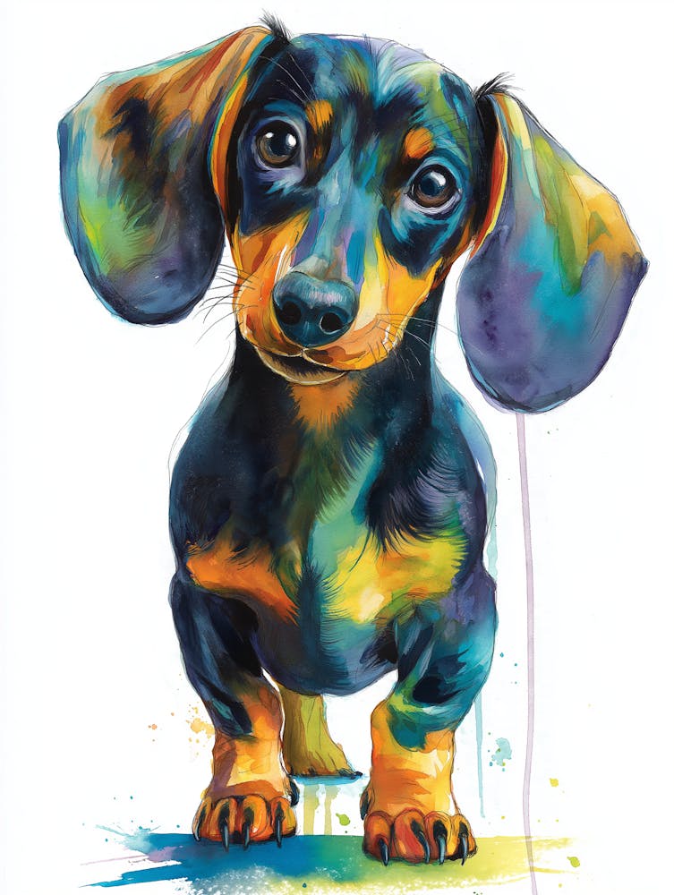 Dachshund Watercolor Painting 2