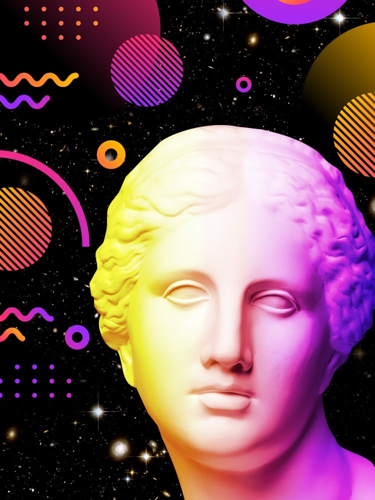 Venus de Milo Vaporwave Print – Neon Greek Statue Art, Retro 80s Aesthetic Poster, Cyberpunk Wall Decor, Synthwave Digital Art 1